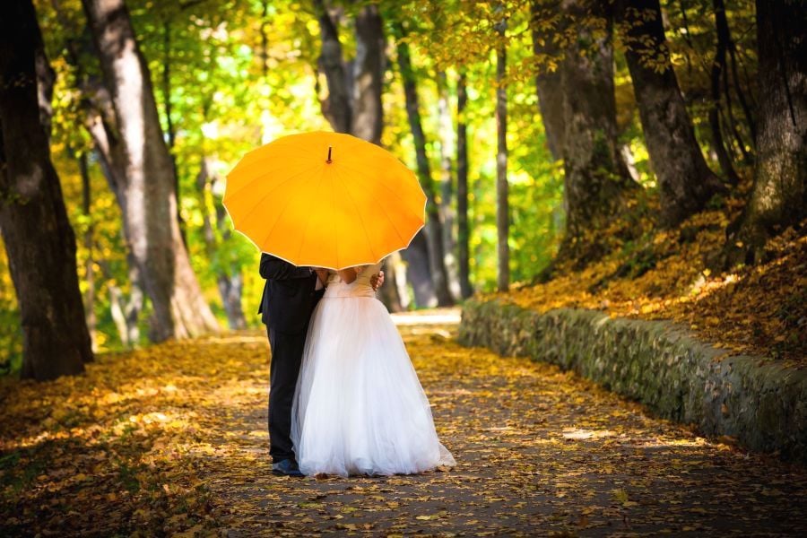 Осенняя свадьба фото